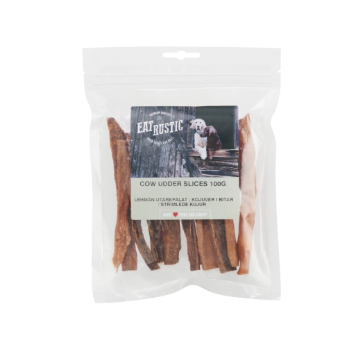 Eat Rustic skanėstai šunims – karvės tešmens juostelės, 100 g