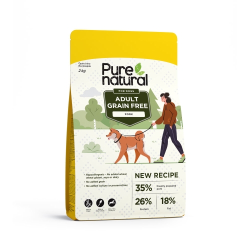 PURENATURAL GRAIN-FREE SAUSAS MAISTAS ŠUNIMS SU KIAULIENA, 2 KG