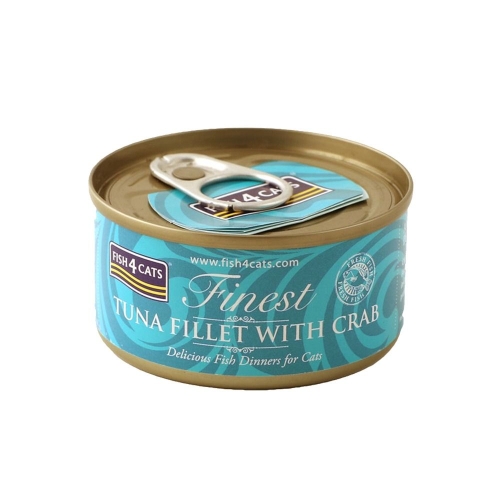 Fish4Cats konservai katėms su tunu ir krabais, 70 g