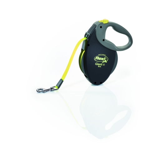 Flexi Giant automatinis juostinis pavadėlis M/8 m, juodas/pilkas
