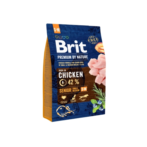 Brit Premium s+m senior maistas šunims su vištiena 15kg