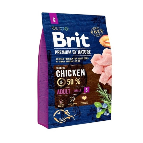 Brit Premium Adult S sausas maistas šunims su višt., 3 kg