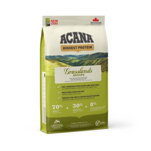 ACANA GRASSLAND SAUSAS MAISTAS ŠUNIMS, 11,4 KG