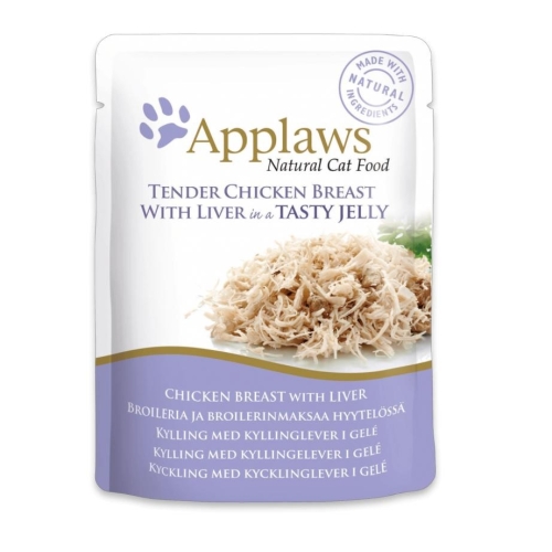 Applaws vištienos kepenėlių ir filė želė katėms, 70 g