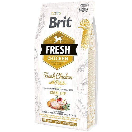 Brit Fresh maistas šunims su vištiena ir bulvėmis 2,5kg