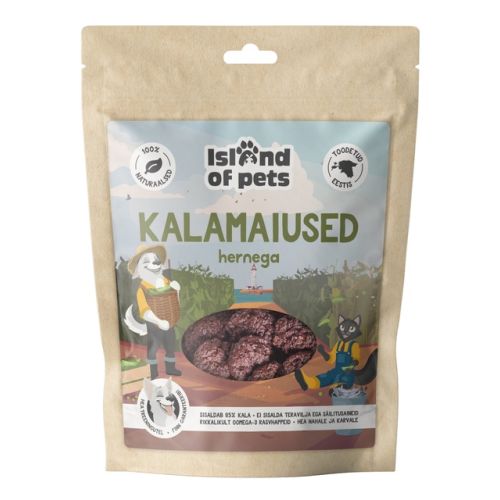 Island of Pets skanėstai šunims su žuvimi ir žirniais, 80 g