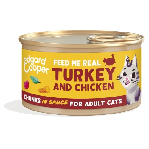 Edgard Cooper konservai katėms su kalakutiena ir vištiena, 85 g