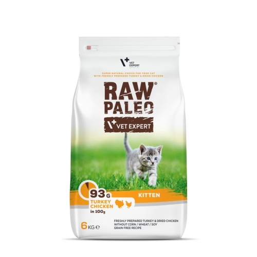 Raw Paleo Kitten sausas maistas kačiukams su kalakut./vištiena, 6 kg