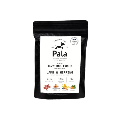 Pala Raw Food maistas šunims su ėriena ir silke, 100 g