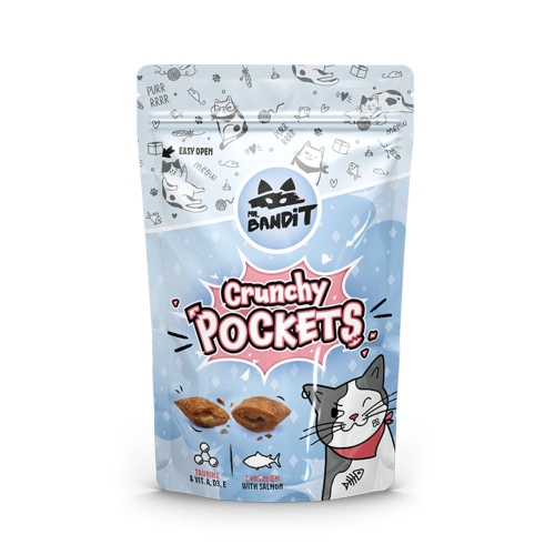 Mr.Bandit Crunchy Pockets skanėstai katėms su lašiša, 40g