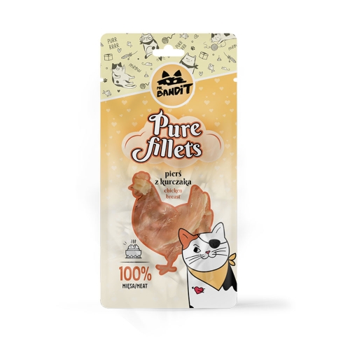 Mr.Bandit Pure Fillets skanėstai katėms su vištienos krūtinėlė, 30g