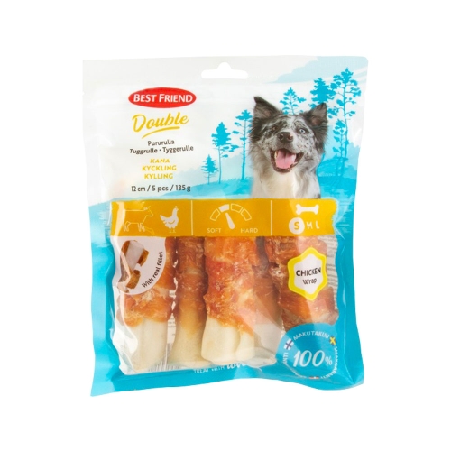 Best Friend Double skanėstai šunims-lazdelės su vištiena, 135 g