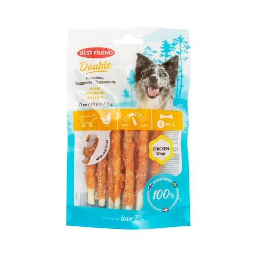 Best Friend Double skanėstai šunims-lazdelės su vištiena, 75 g