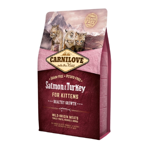 Carnilove sausas maistas kačiukams su lašiša ir kalakutiena, 2kg