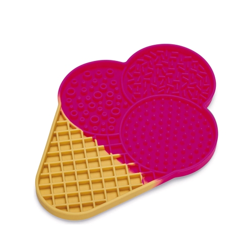 Beeztees Ice Cream silikoninis laižymo kilimėlis, rožinis, 21x15 cm