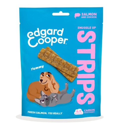 Edgard Cooper Strips skanėstai šunims su lašiša ir vištiena, 75 g