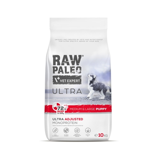 Raw Paleo Ultra puppy medium&large maistas šuniukams su jautiena, 10kg