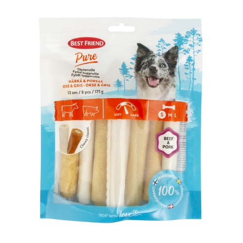 Best Friend Pure įdarytas skanėstas šunims su jautiena/kiauliena, 125g