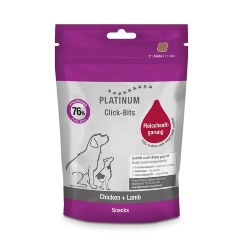 Platinum Click-Bits skanėstai šunims su vištiena ir ėriena, 150 g