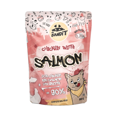 Mr. Bandit konservai su vištiena ir lašiša, 180 g