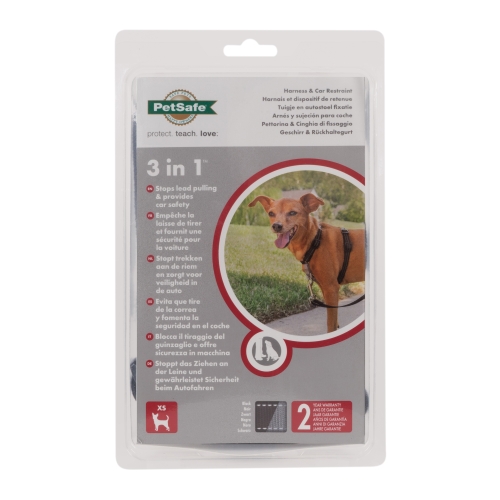PetSafe 3 in 1 petnešos, juodos, XS dydis