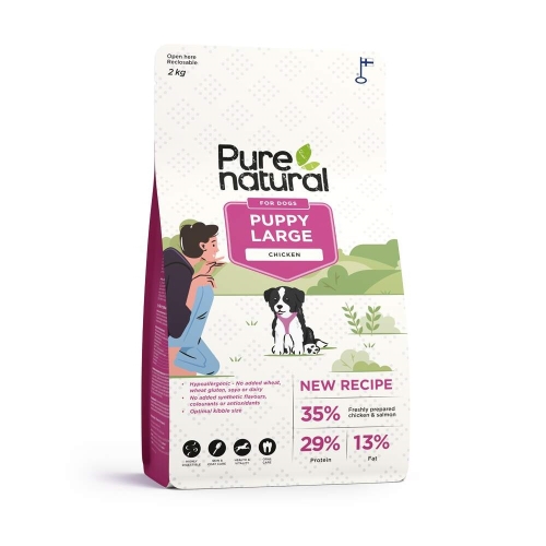 Purenatural sausas maistas didelių veislių šuniukams su višt., 2 kg