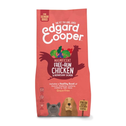 Edgard Cooper maistas senjorams šunims, su vištiena ir lašiša, 7kg