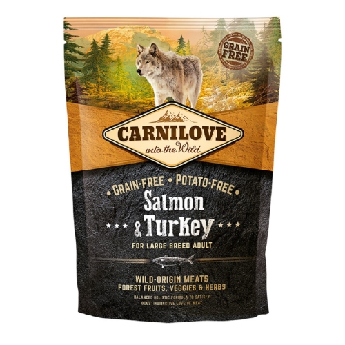 Carnilove maistas didelių veislių šunims su lašiša/kalakutiena, 1,5kg