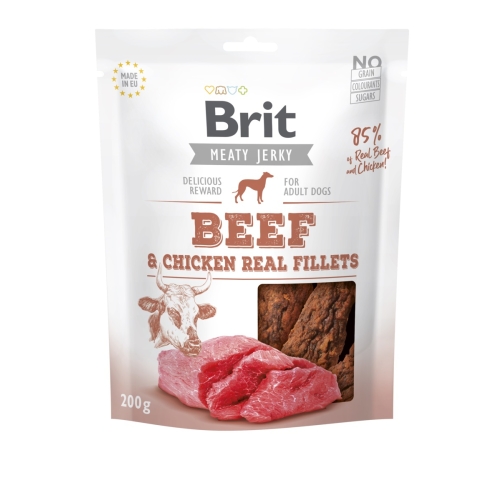 BRIT CARE JERKY SKANĖSTAI ŠUNIMS JAUTIENOS FILĖ, 200 G*