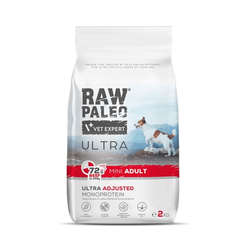 Raw Paleo Ultra adult mini maistas šunims su jautiena, 2kg