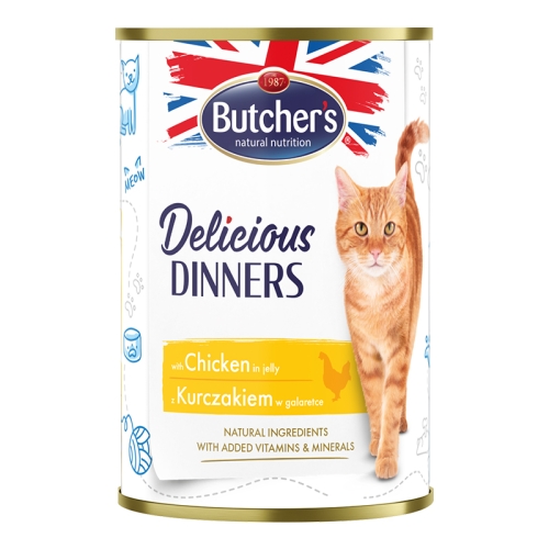 Butcher's Delicious Dinners konservai katėms su vištiena, 400g