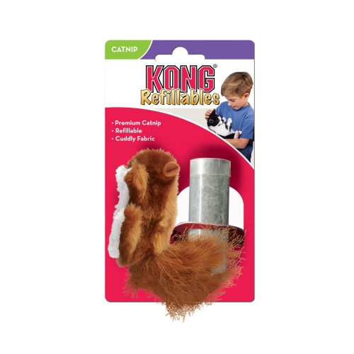 Kong Cat Squirrel voverės formos žaislas katėms su katžole, 10 cm
