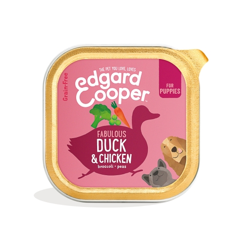 Edgard Cooper konservai šuniukams su antiena ir vištiena, 300 g