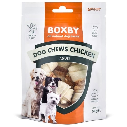 Boxby Chews skanėstai šunims su vištiena, 70 g