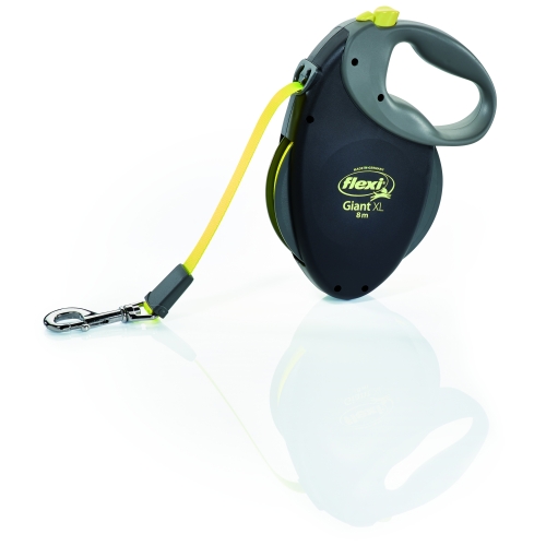 Flexi Giant automatinis juostinis pavadėlis XL/8 m, juodas/pilkas