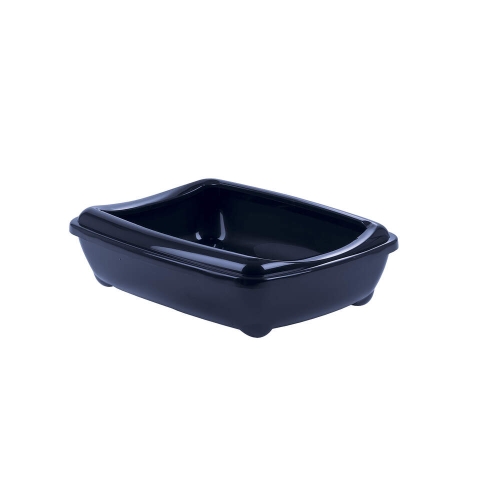 Moderna atvira kraiko dėžė katėms, 38 × 50 × 14 cm, mėlyna