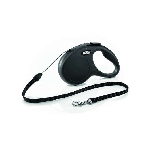 Flexi Classic pavadėlis šunims iki 12 kg, 5 m, juodas