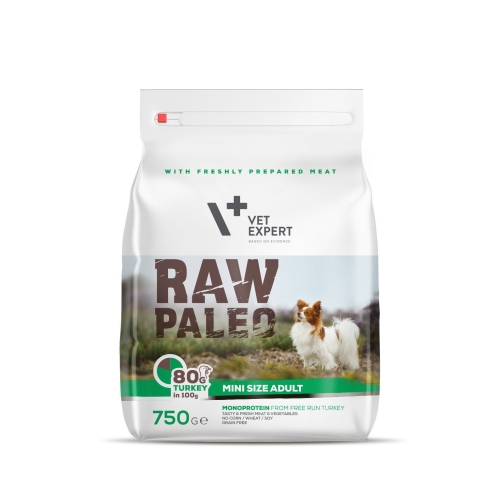 Raw Paleo Adult Mini sausas maistas šunims su kalakutiena, 750 g