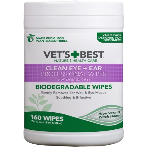 Vet's Best Clean Eye+Ear akių ir ausų valymo servetėlės, 160 vnt.