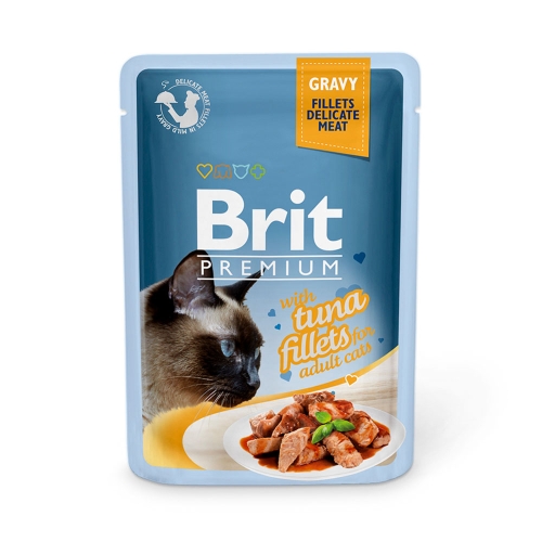Brit Premium Delicate Tuna in Gravy  konservai katėms su tunu, 85 g