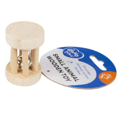 Duvoplus medinis žaislas su skambučiu smulkiesiems gyvūnams, 5x7 cm