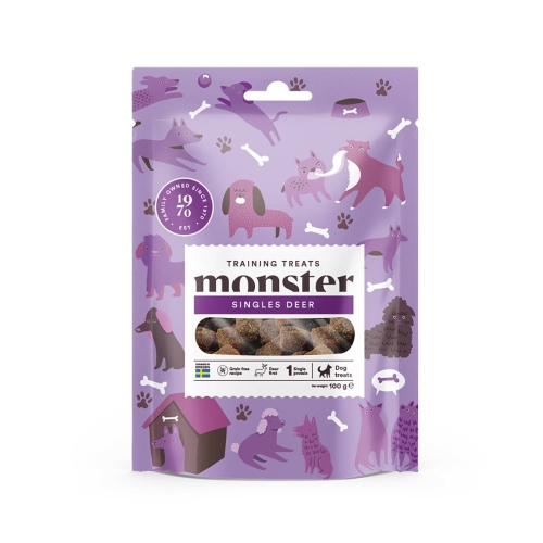 Monster Dog pusiau drėgni skanėstai šunims – su elniena, 100 g