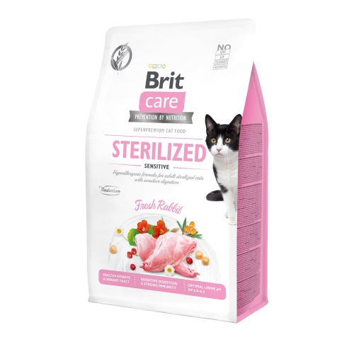 Brit Care begrūdis maistas steriliz/jautrioms katėms 2 kg