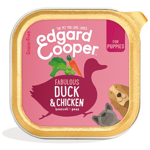 Edgard Cooper konservai šuniukams su antiena ir vištiena, 150g