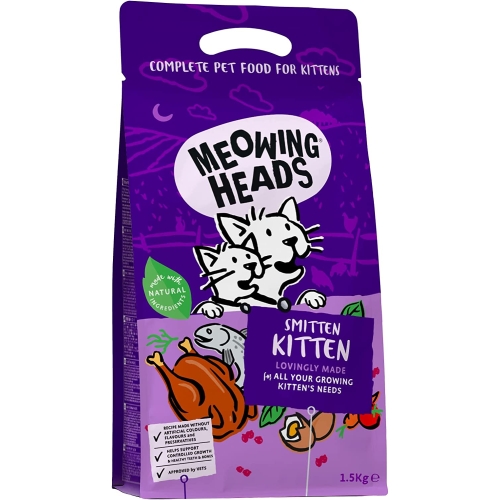 Meowing Heads Kitten sausas maistas kačiukams su višt./žuvimi, 1,5kg