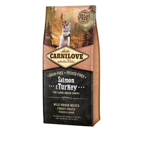 Carnilove maistas did. veislių šuniukams su lašiša ir kalakut. 12kg