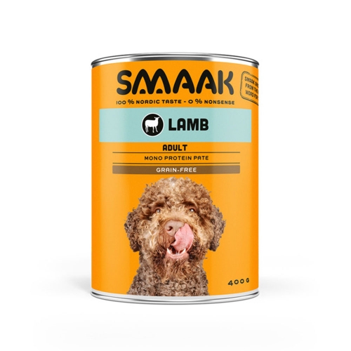 SMAAK konservai suaugusiems šunims be grūdų, su ėriena, 400 g