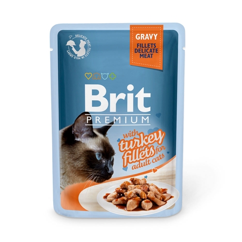 Brit Premium Delicate Turkey in Gravy konservai katėms su kalakut. 85g