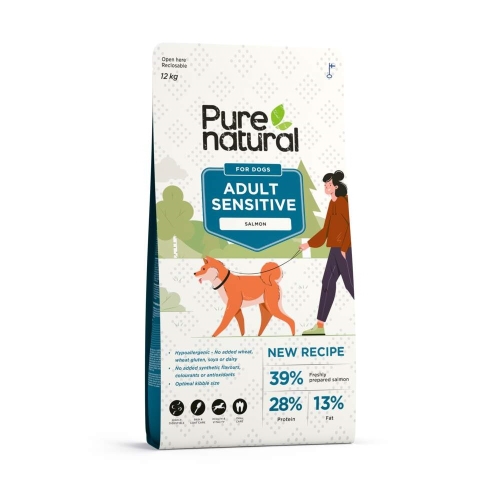 Purenatural Sensitive sausas maistas šunims su lašiša, 12 kg