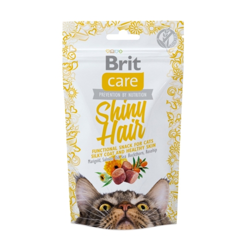 Brit Care shiny hair skanėstai katėms žvilgančiam kailiui, 50 g